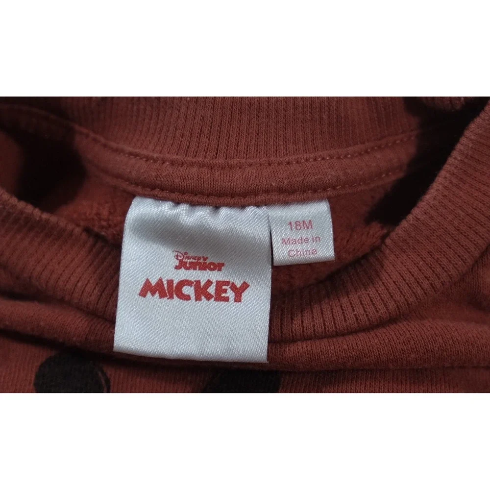 Disney Sweatshirt Kids 18M Rust Mickey‎ Mouse Crewneck Graphic Pullover
